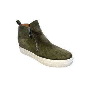 Steve Madden Carlen Sneakers Wedges High Top Suede Olive Women's Size 6.5M
